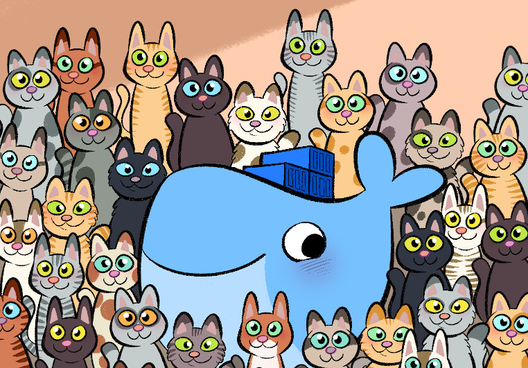 Docker & cats illustration by bloglaurel - https://www.deviantart.com/bloglaurel/art/Happy-International-Cat-Day-697676638